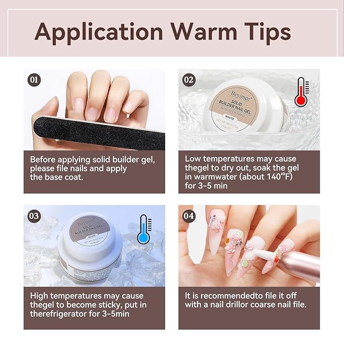 Solid Builder Gel For Nails, White 3D Nail Gel Art Hard Gel For Nails, 18g Non-Sticky Hand Molding Carving Gel For Nail Sculpting Extension Gel, Salon DIY At Home