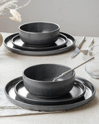 Famiware Milkyway 12-Piece Stoneware Dinnerware Set, Matte Dark Charcoal | - Image 3