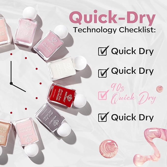 modelones Chrome Pink Nail Polish, 15 ml Pearl Mermaid Iridescent Shimmer Pink Quick Dry Nail Lacquer Long Last Shine Fingernail Polish Nail Art DIY Home Manicure Gift for Women Girls 0.5 Fl Oz