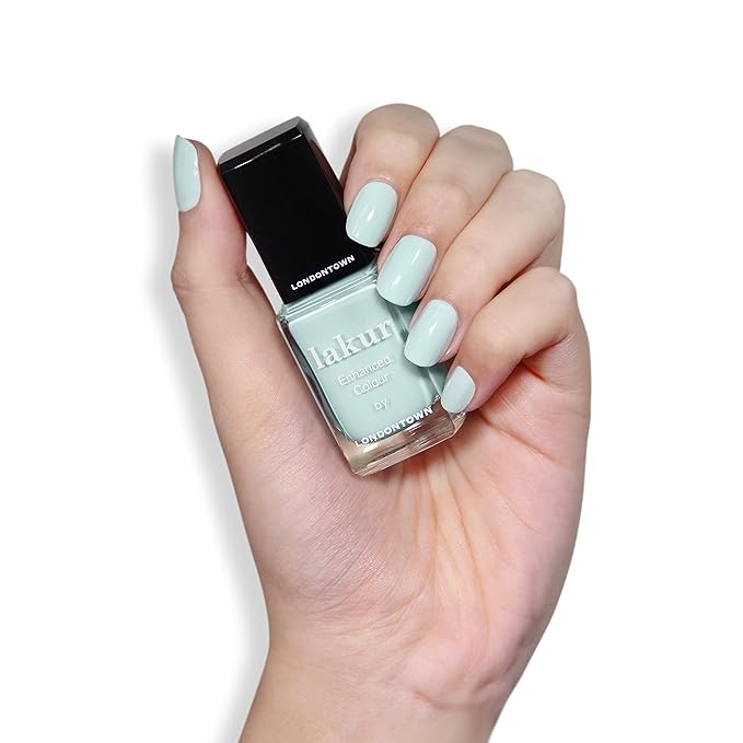 LONDONTOWN lakur Nail Polish - Chip-Resistant, Non-Toxic, Conditions & Hydrates Nails | Glossy Cool Green, Mint No Chip, .40 fl oz