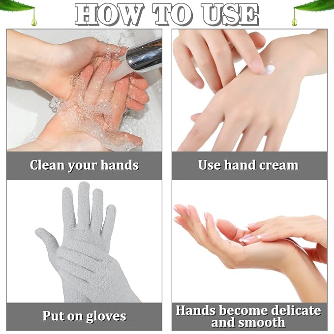 3 Pairs Moisturizing Aloe Gloves for Dry Hands Overnight Aloe Spa Infused Hydrating Cracked Hand Moisturizer Gloves for Women Men Chapped Skin(Vintage Color)