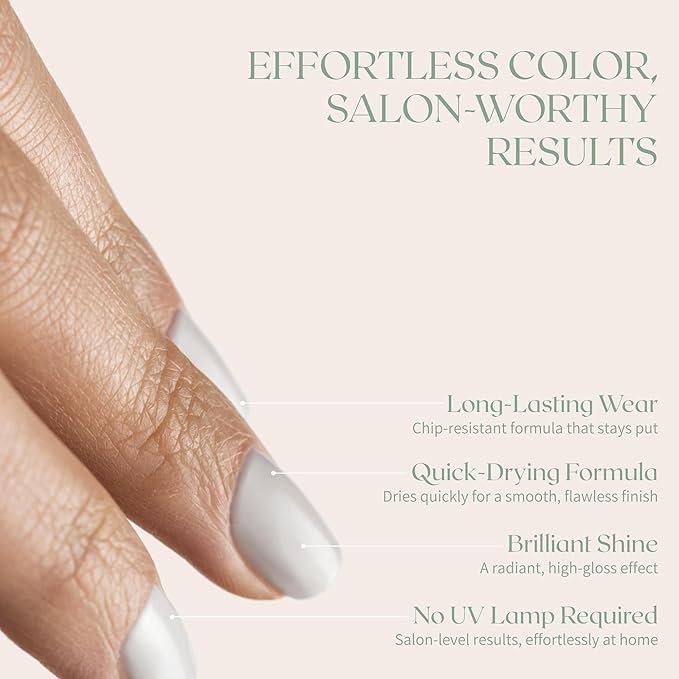 Breathable Premium Long Lasting Nail Polish (Soft Cotton) - Vegan & Toxin-Free