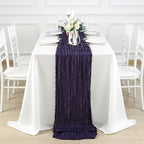 1 Pack Dark Purple Cheesecloth Table Runner 120 Inch Boho Wedding Decor | - Image 4