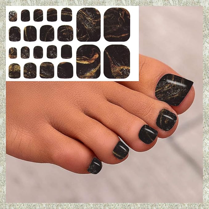 WOKOTO 20 Sheets Marble Print Fingernail and Toenail Nail Polish Strips Full Wraps for Women Kit with Nail File Gradient Gel Nail Strips Stick On Nail Polish Stickers Set for Girls Women