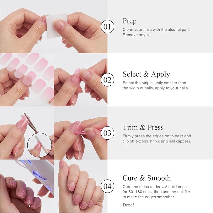 Halloween Semi Cured Gel Nail Strips, 20 pcs Gel Stikers, Wraps, Salon-Quality, 2 Weeks Long Lasting - Queen of The Night 288