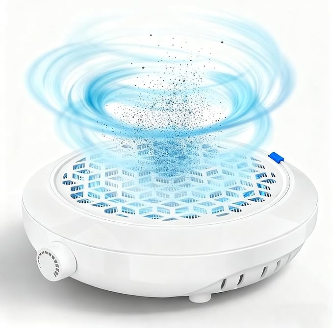 Nail Dust Collector,Powerful Vacuum with Reusable Filter Stepless Speed Adjustment Vacuum Fan Dust Collector, Nail & Foot Care Polishing Tool, for Beginners and Professional Nail Salons
