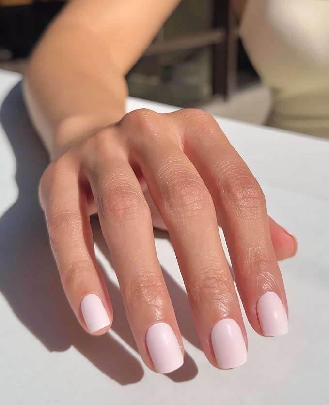NOVA, Female Founded, Semi Cured Gel Nail Strips (On Pointe) - The 10 Minute Manicure. Salon-Quality, Works with Any Nail Lamp, Easy to Apply & Remove - Incl. Nail File & Wooden Stick (On Pointe)