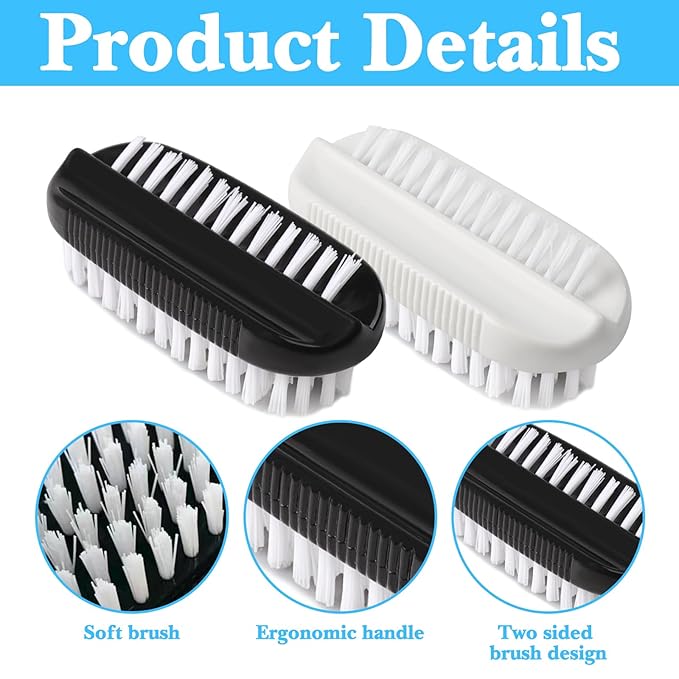 4pcs Nail Brush for Cleaning Fingernails, Nail Brushes for Cleaning, Two Sided Nails Scrubber Brush for Men Women Fingernail Clean Up Brushes