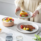 MALACASA Plates and Bowls Sets, 12 Pieces Modern Stoneware Dinnerware Set - Image 5