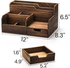 Pumtus Brown Wooden Desk Organizer, Mail Organizer - Image 2