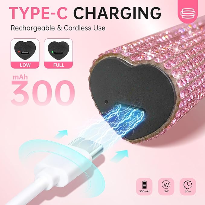 UV Light for Gel Nails, Handheld UV Nail Lamp, Portable LED Nail Lamp, Mini Nail Dryer, USB Nail Light for Fast Curing, Pink