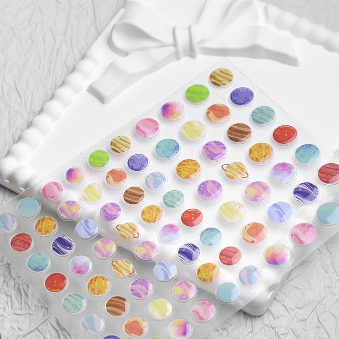 Planet Theme Nail Stickers for Nail Art - Kids Nail Art Sticker 5D Embossed Nail Decals Self-Adhesive Nails Supply Manicure Stickers for Nails Decoration