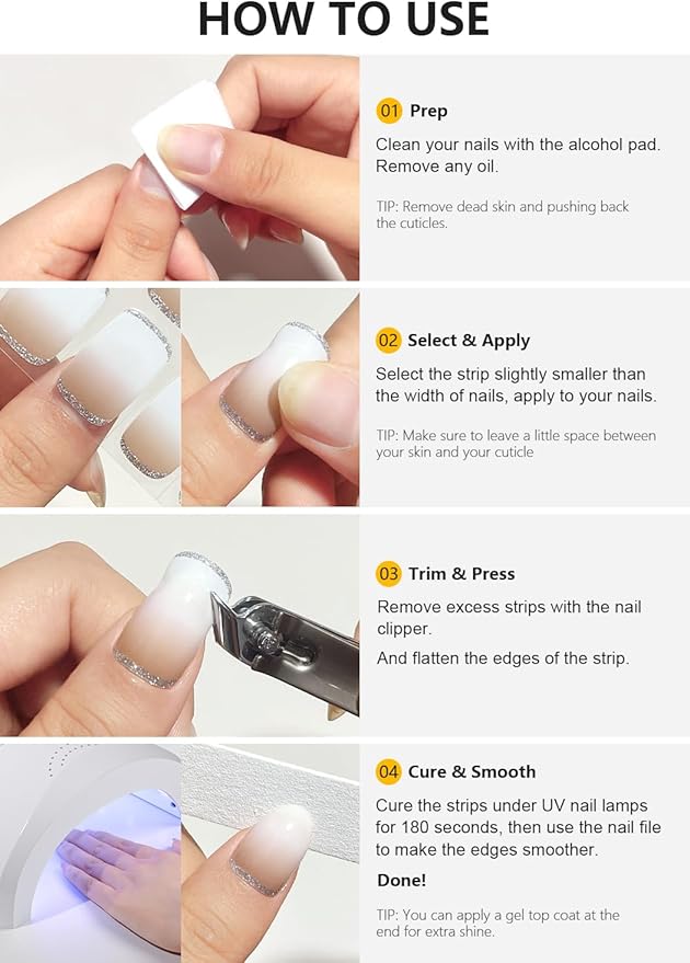 Semi Cured Gel Nail Strips (Autumn Flower), 20 Pcs Gel Nail Wraps, Stickers, Fall, Salon Quality, Works With Any Lamps