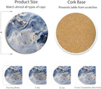 Set of 6 Navy Blue Marble Coasters - Image 2