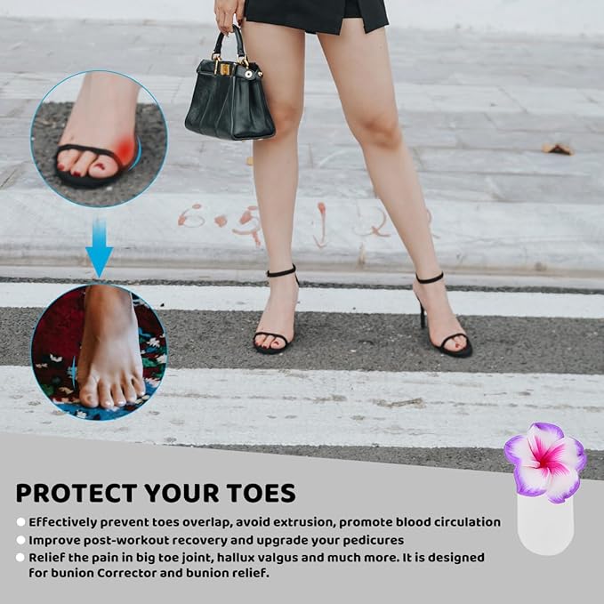 Homoyoyo 32Pcs Silicone Toe Separators for Women Pedicure Tools Flexible Nail Art Toe Spacers for Toenail Care and Polish Application