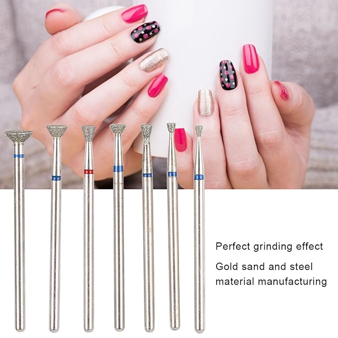 Nail Drill Bits, Multi Functional Nail Art Manicure Drill Bits, Electric Manicure Grinding Head Tool