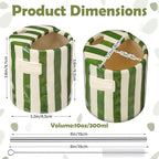 1 Pack Ceramic Coffee Mug with Sip Hole Espresso Cup 10oz with Straws Retro - Image 2