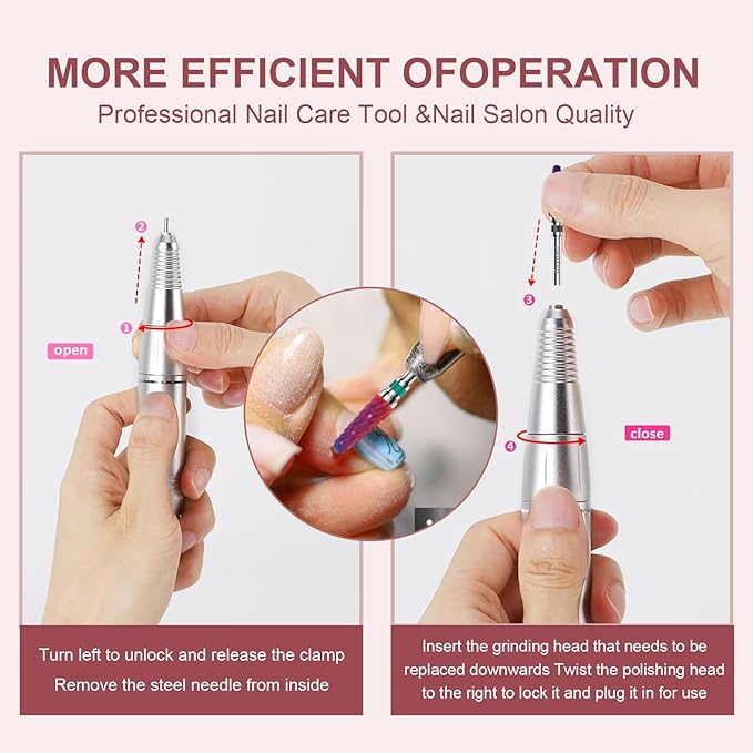 3/32" 2PCS Clean Cone Bits Coarse Grit Carbide Cuticle Cleaner Bit for Electric Nail Drills – Professional Manicure Tool for Nail Salons and Home Use (XC Grit. Purple)