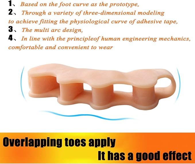 Toe Separators & Spacers,Use for Health & Beauty Pedicures,Plantar Fasciitis, Hammer Toes, Claw Toes & Other Foot Conditions,Pedicures for Men and Women(2 Pcs) - Beige