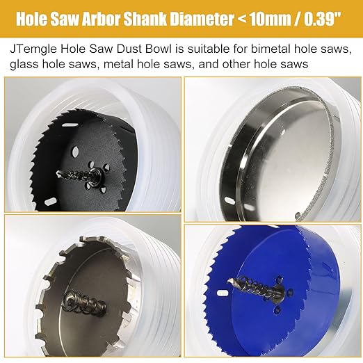 125mm Hole Saw Dust Bowl, Rubber Scalable Dust Cover Collector for Ceiling Cutting Work and Other Drilling Works
