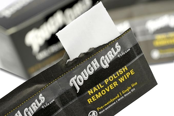 | Nail Polish Remover Wipes | 100% Non-Acetone | Secure Adhesive Strip | Rose Oil | Pre-moistened 2-Ply (100 Pack)