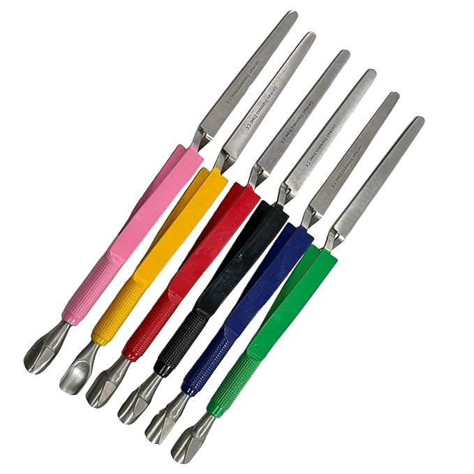Nail Pincher Tools Cutticle Pusher for Acrylic Nails and False Nails Shaping Set of 6 - German Stainless CE