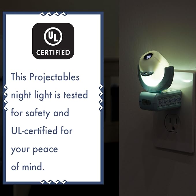 Projectables Disney Frozen 2 LED Projector Night Light, Plug-In, Dusk-to-Dawn, Elsa, Anna, and Olaf, Ideal for Hallway, Bedroom, Nursery, or Playroom – 45028