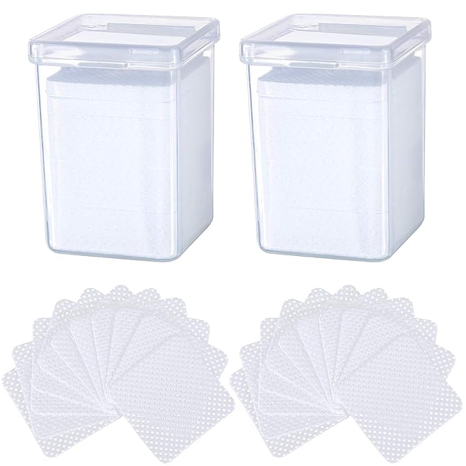 400 Pieces Eyelash Extension Glue Adhesive Wipes Cleaner Wiping Cloth Non-woven Fabric Wipes Removal Tool for Eyelash Extension Glue and Nail Polish Bottle