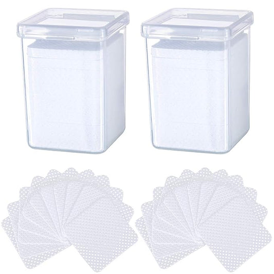 400 Pieces Eyelash Extension Glue Adhesive Wipes Cleaner Wiping Cloth Non-woven Fabric Wipes Removal Tool for Eyelash Extension Glue and Nail Polish Bottle