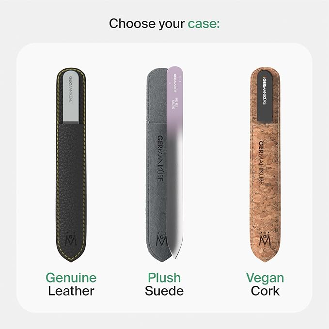GERMANIKURE Glass Nail File in Suede Sleeve - I'm Aware That I'm Rare - Professional Crystal Nail File for Natural Nails - Ideal Manicure & Pedicure Tool for Smooth, Easy Shaping - Nail Care Gift