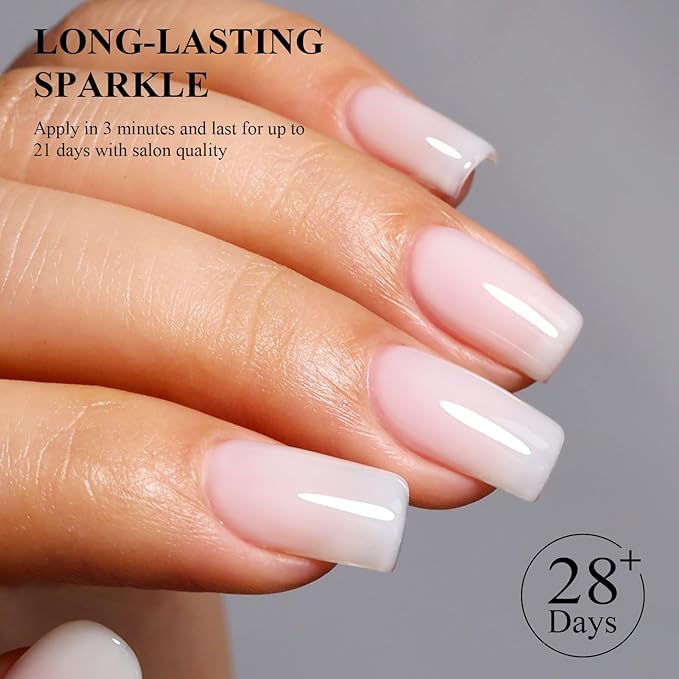 Imtiti Gel Nail Polish, 1 Pcs 0.5 Fl Oz Milky White Nude Gel Polish Soak Off LED U V Nail Gel Polish Neutral Gel Nail Polish DIY Nail Art Starter Manicure Salon Gel Nail Kit for Women Girls