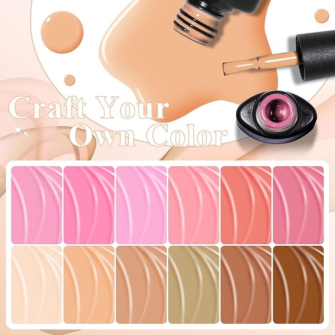 MEET ACROSS 18pcs Gel Nail Polish Set Soak Off UV LED Lamp Gel Nail Polish Kit (SET-12, 18pcs)