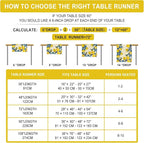 Summer Lemon Bird Table Runner Spring Blue Flowers Burlap Table Runners - Image 4