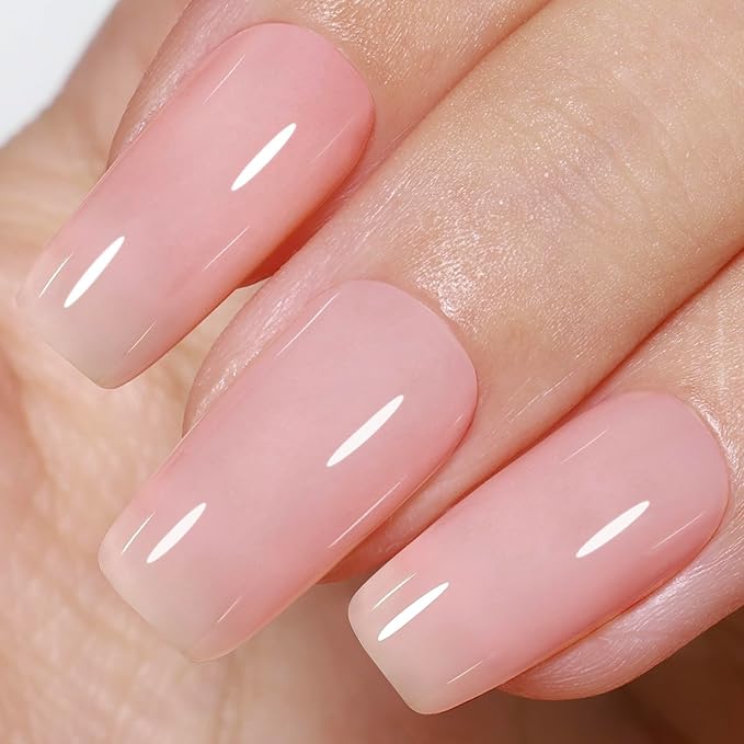 Beetles Jelly Nude Gel Polish 0.5oz Natural Gel Nail Polish Nail Concealer Neutral Color Jelly Peach Translucent Soak Off U V LED Nail Lamp Gel Polish Nail Art Gel 15ml Gift for Girls
