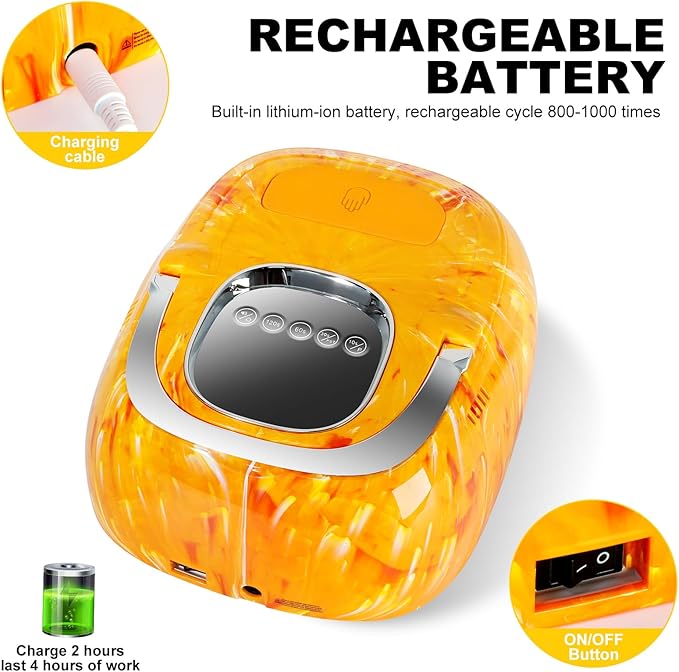 LimeGirl Cordless Nail Lamp, 72W Powerful UV LED Nail Dryer with Replaceable Lamp Beads & Battery, UV Light for Gel Polish, Rechargeable & Portable for Salon & Home (Rendering Orange, One Battery)