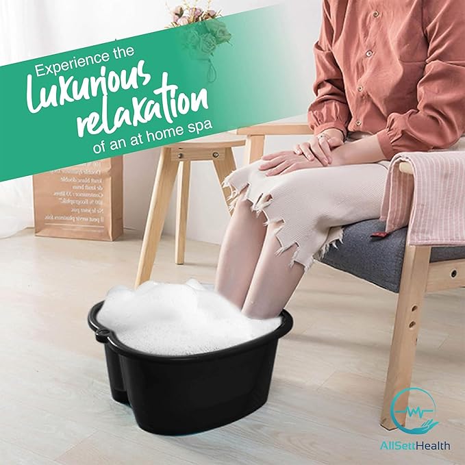 Foot Soaking Bath Basin – Large Size for Soaking Feet | Pedicure and Massager Tub for at Home Spa Treatment | Callus, Fungus, Dead Skin Remover