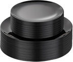 PULOTE 60 PCS Black Plastic Plates by PULOTEpartywareWesupplyproductsandyouenjoylife