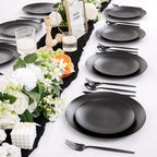 ejonirinjonir 150pcs Frosted Black Plastic Plates Plastic Plate - Image 7