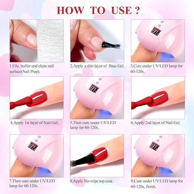 MEET ACROSS Neon Gel Nail Polish Set, 8 Colors Fluorescent Hot Pink Orange Blue Yellow Green Purple Red Rose Spring Summer Nail Polish Kit for Halloween