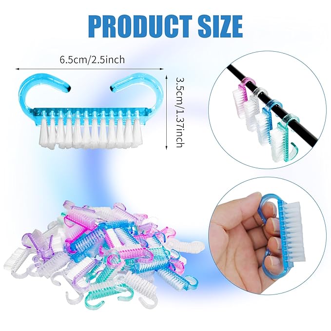 420 Pcs Handle Grip Nail Brush Bulk 5 Colors Nail Scrub Brush Pedicure Scrubbing Tool for Men and Women for Cleaner Nails and Toes