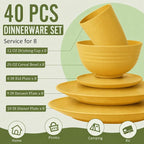 40 Piece Wheat Straw Dinnerware Sets - Image 2
