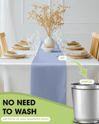 Pureegg Dusty Blue Plastic Table Runners - Image 4