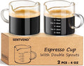 4 Oz Espresso Shot Cups Set of 2 Double Spout by SENTVEND