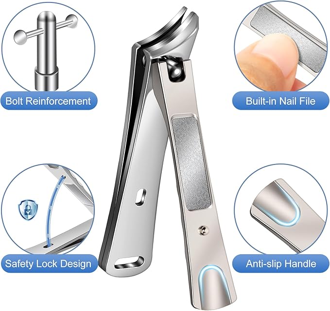 Mens Stocking Stuffers 2025, Toenail Clippers for Thick Toenails for Seniors, Wide Jaw Nail Clippers for Men, Heavy Duty Ingrown Toenail Clippers Nail Cutters, Stocking Stuffers Gifts for Men