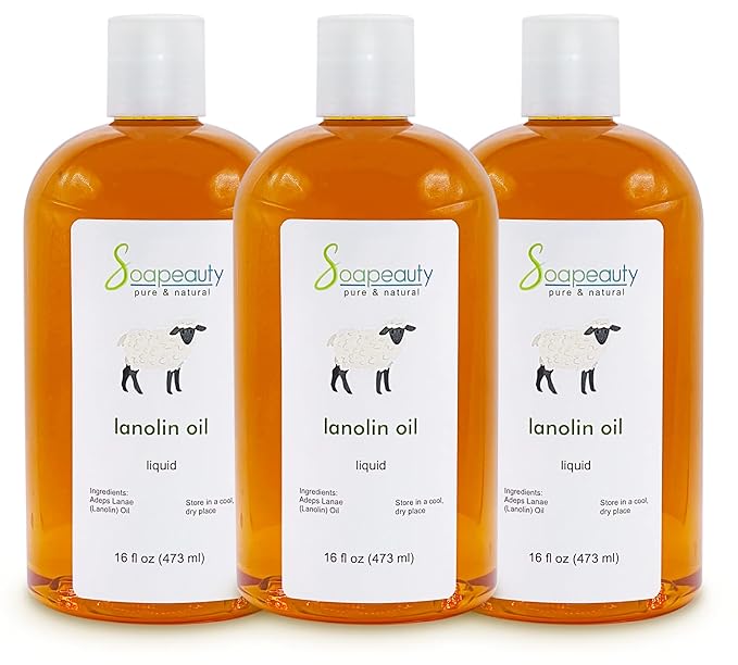 LANOLIN OIL Cold Pressed Unrefined | 100% Natural Available in Bulk | Carrier for Essential Oils, Face, Skin, Hair Moisturizer, Soap Making | (48 oz)