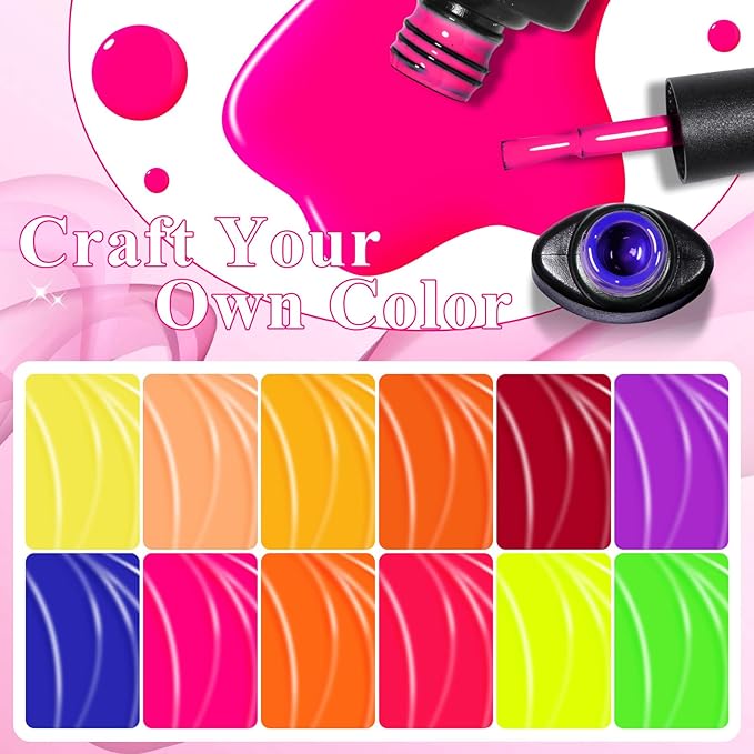 MEET ACROSS 18pcs Gel Nail Polish Set Soak Off UV LED Lamp Gel Nail Polish Kit (SET-10, 18pcs)