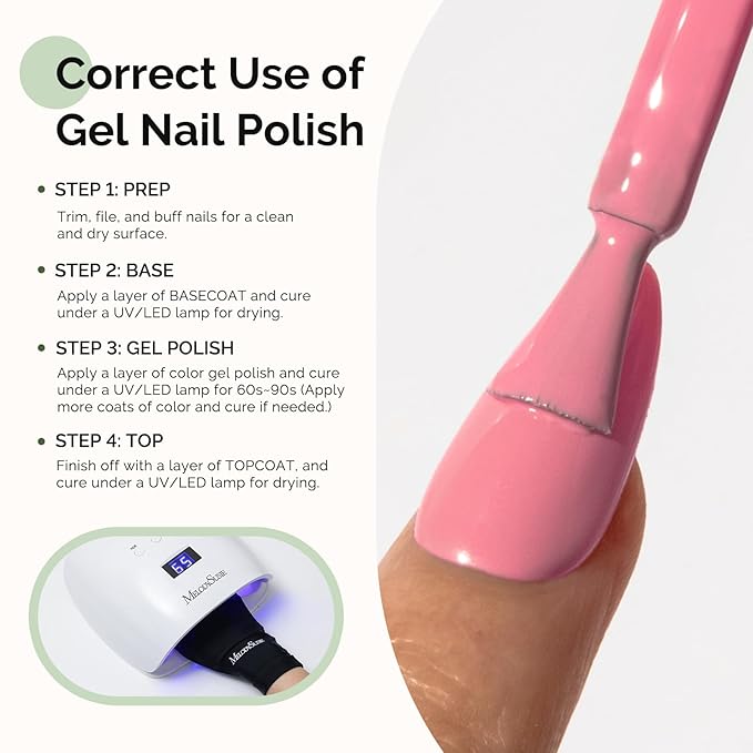 MelodySusie Hema Free Gel Nail Polish, 0.5 Fl Oz Thick Rose Pink Gel Polish, Non-Toxic, Long Lasting, Soak Off UV Nail Polish, Manicure Nail Design Salon DIY Nail Art at Home K0566