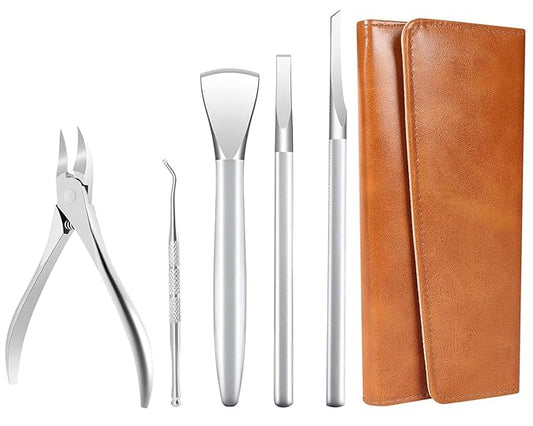 Ingrown Toenail Removal Kit, Pedicure Tools Kit Professional Knife Set Stainless Steel Ingrown Toenail Tool Foot Care Tools Nail Cuticle Remover (5 Pcs Set)