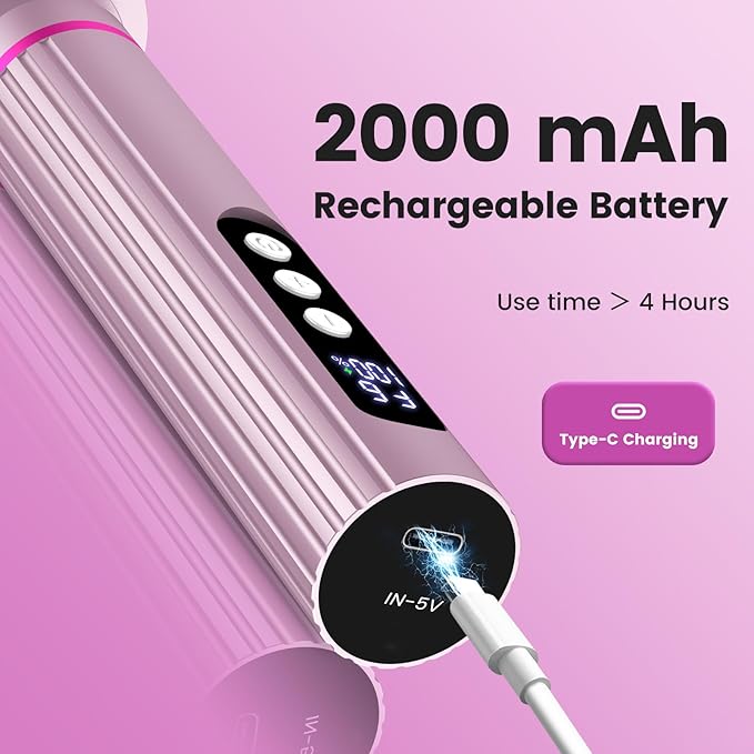 2 in 1 Foot File & Nail Drill, Rechargeable Electric Foot Callus Remover with 9 Adjustable Settings, Digital Display Screen Electric Callus Remover for Feet, Foot Scrubber for Women Men (Light Pink)
