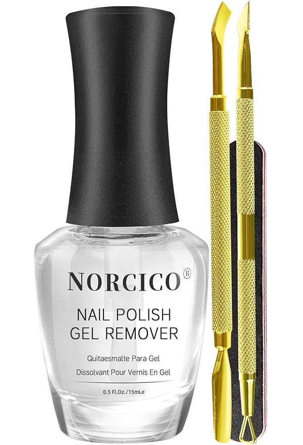 Gel Polish Remover Kit for Gel & Shellac Nails – 2-5-Minutes Fast Removal, No Soak Needed with Cuticle Pusher | Acetone-free Gel Remover for Nails, Travel-Friendly & Pro-Grade, At-home Salon Use
